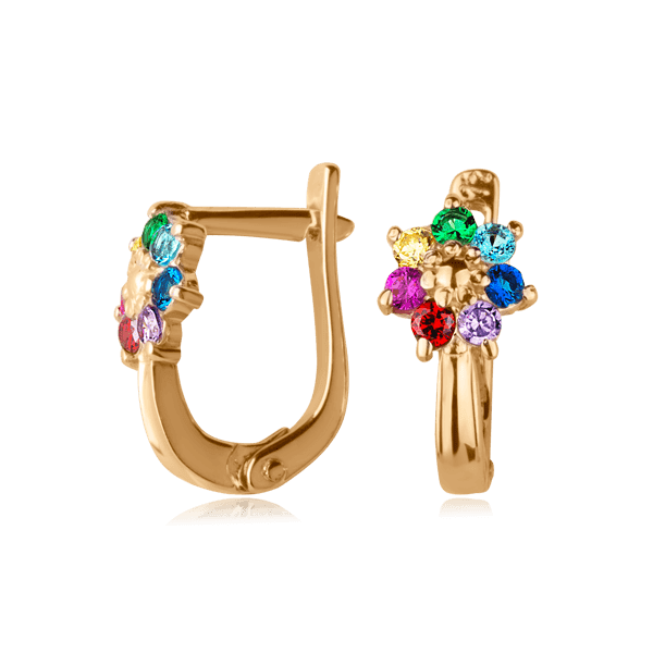 Золотые детские серьги с фианитами 025700 Золотые детские серьги с фианитами 025700