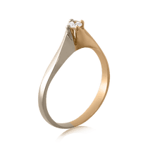 обзорное фото Кольцо с бриллиантом 024665  Золотые кольца для помолвки с бриллиантом