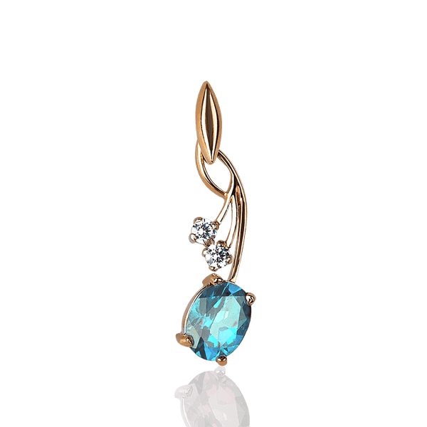 Кулон из красного золота с голубым топазом Эстелла 033531 детальное изображение ювелирного изделия Золотые подвески Кулон из красного золота с голубым топазом Эстелла 033531 детальное изображение ювелирного изделия Золотые подвески