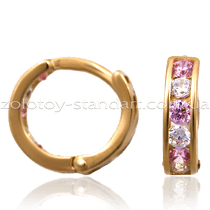 обзорное фото Золотые серьги с цирконием 110245р Серьги с камнями обзорное фото Золотые серьги с цирконием 110245р  Серьги с камнями