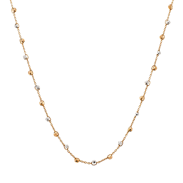 Золотое колье с шариками в комбинированном цвете 032411 детальное изображение ювелирного изделия Золотое колье без камней Золотое колье с шариками в комбинированном цвете 032411 детальное изображение ювелирного изделия Золотое колье без камней
