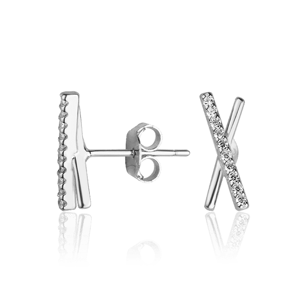 Серебряные серьги-гвоздики с фианитами 027368 детальное изображение ювелирного изделия Серебряные серьги с камнями Серебряные серьги-гвоздики с фианитами 027368 детальное изображение ювелирного изделия Серебряные серьги с камнями