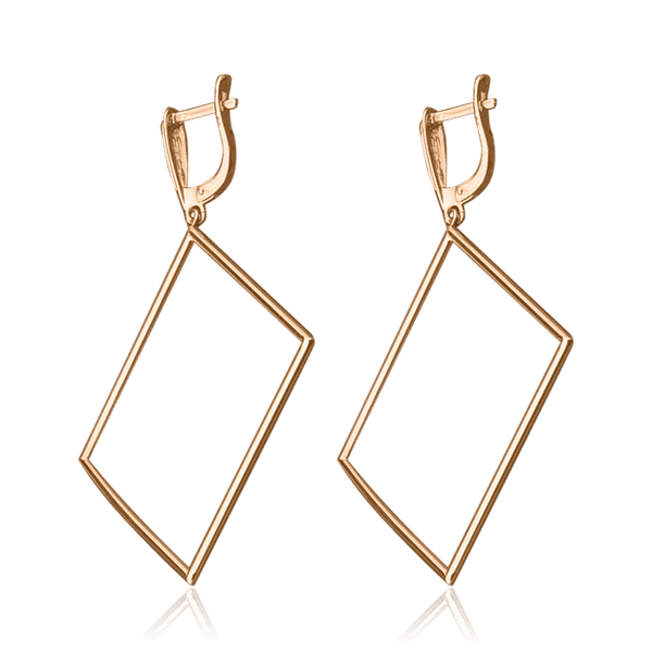Золотые серьги ромб Золотые серьги ромб