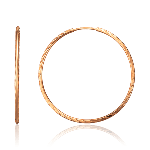 Сережки кольца золотые с алмазной гранью 036613 детальное изображение ювелирного изделия Золотые серьги Сережки кольца золотые с алмазной гранью 036613 детальное изображение ювелирного изделия Золотые серьги