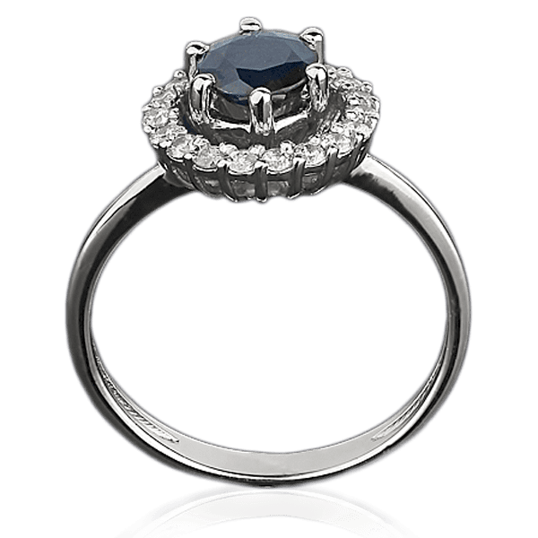 Кольцо из белого золота с сапфиром и бриллиантами 1078/1 детальное изображение ювелирного изделия Золотые кольца с сапфиром Кольцо из белого золота с сапфиром и бриллиантами 1078/1 детальное изображение ювелирного изделия Золотые кольца с сапфиром