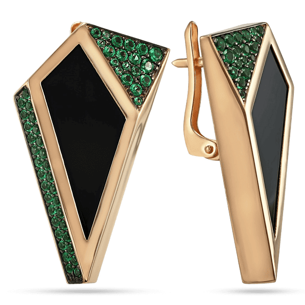 Золотые серьги с агатом и нанокристаллами 030070 детальное изображение ювелирного изделия Золотые серьги Золотые серьги с агатом и нанокристаллами 030070 детальное изображение ювелирного изделия Золотые серьги