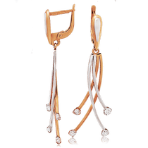 оглядове фото Золоті сережки з цирконієм 588