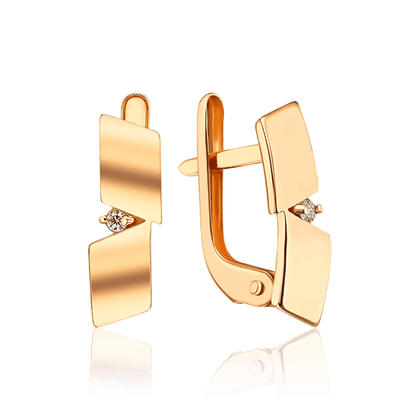 Золотые серьги с фианитом 036232 детальное изображение ювелирного изделия Золотые серьги Золотые серьги с фианитом 036232 детальное изображение ювелирного изделия Золотые серьги