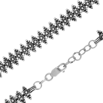 обзорное фото Серебряная цепочка с фантазийным плетением 026220  Серебряные цепочки