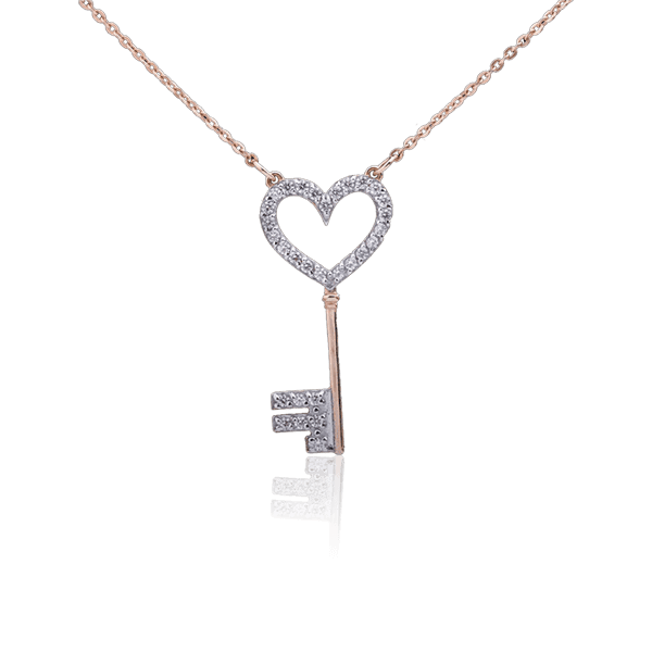 Золотое колье Ключик с фианитом 029273 детальное изображение ювелирного изделия Золотые колье с камнями Золотое колье Ключик с фианитом 029273 детальное изображение ювелирного изделия Золотые колье с камнями