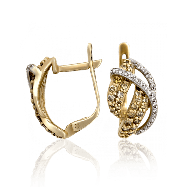 Золоті сережки з діамантом 21025 детальне зображення ювелірного виробу
