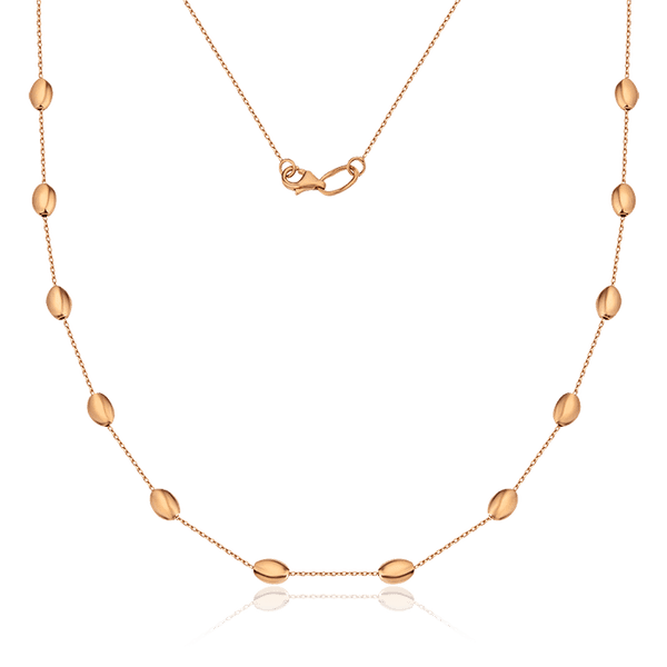 Колье в красном золоте Бусины 032489 детальное изображение ювелирного изделия Золотое колье без камней Колье в красном золоте Бусины 032489 детальное изображение ювелирного изделия Золотое колье без камней