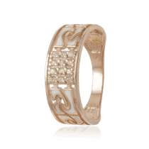 обзорное фото Золотое кольцо с хризолитом 028621  Золотые кольца с хризолитом