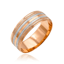 обзорное фото Модное обручальное кольцо золотое с алмазной гранью 036746  Золотые кольца