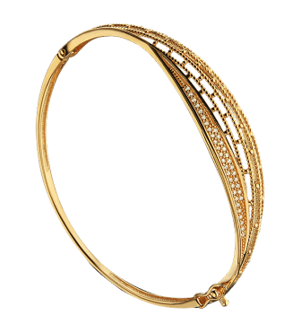 Золотой браслет Кольцо с фианитами 026498 детальное изображение ювелирного изделия Золотой браслет кольцом