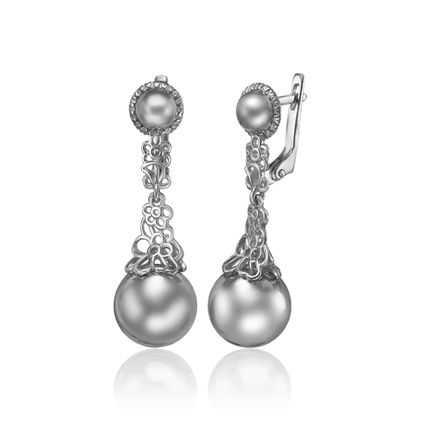 Серебряные ажурные серьги с шариком 034169 детальное изображение ювелирного изделия Серебряные серьги Серебряные ажурные серьги с шариком 034169 детальное изображение ювелирного изделия Серебряные серьги