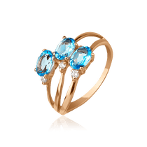 обзорное фото Золотое кольцо с топазом 332106 Золотые кольца с топазом обзорное фото Золотое кольцо с топазом 332106  Золотые кольца с топазом