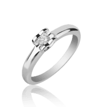 обзорное фото Золотое кольцо сердечко с бриллиантом Символ Любви 029626  Золотые кольца для помолвки с бриллиантом