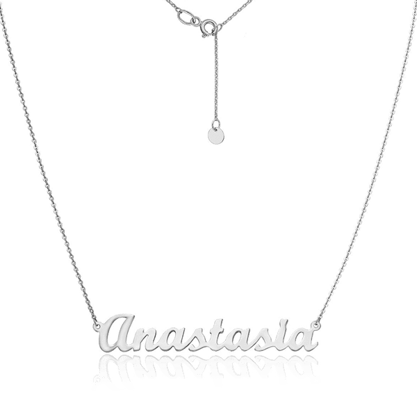 Колье с именем Anastasia из родированного серебра 034674 детальное изображение ювелирного изделия Серебряные цепочки Колье с именем Anastasia из родированного серебра 034674 детальное изображение ювелирного изделия Серебряные цепочки