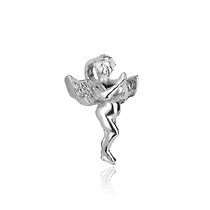 обзорное фото Серебряный кулон Ангелочек с фианитами 027662 Серебряные подвески со вставками обзорное фото Серебряный кулон Ангелочек с фианитами 027662  Серебряные подвески со вставками