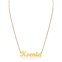 обзорное фото Женское именное колье из красного золота Ksenia 033214 Именные золотые колье обзорное фото Женское именное колье из красного золота Ksenia 033214  Именные золотые колье