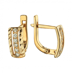 Золотые серьги 1,3,0949 детальное изображение ювелирного изделия Золотые серьги с фианитом Золотые серьги 1,3,0949 детальное изображение ювелирного изделия Золотые серьги с фианитом