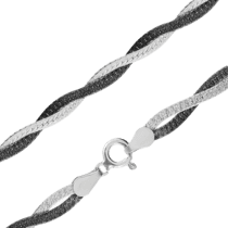 обзорное фото Серебряная цепочка с плетением Коса 024886  Серебряные цепочки