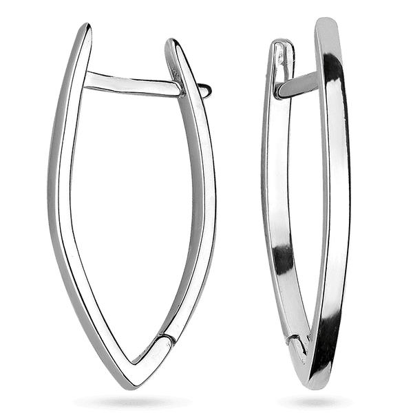 Срібні сережки на англійській застібці без вставок 925 проби 039545 детальне зображення ювелірного виробу Срібні сережки на англійській застібці без вставок 925 проби 039545 детальне зображення ювелірного виробу