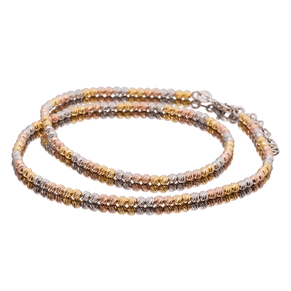 Серебряное колье с разноцветными шариками 024149 Серебряное колье с разноцветными шариками 024149