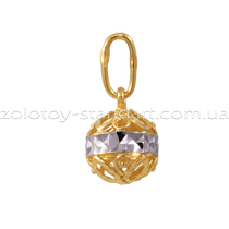 обзорное фото Золотой подвес Шарик 62326  Золотые подвески без камней