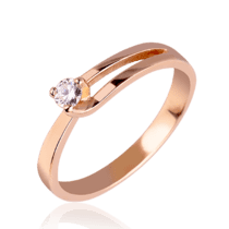 обзорное фото Бриллиантовое кольцо для предложения руки и сердца 036038  Золотые кольца