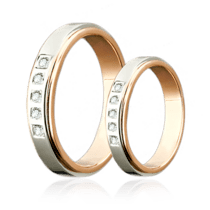 обзорное фото Обручальное кольцо с бриллиантами 023186  Обручальные кольца с бриллиантами