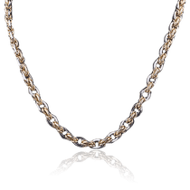 обзорное фото Колье в красно/белом золоте без вставок 026533 Золотое колье без камней обзорное фото Колье в красно/белом золоте без вставок 026533  Золотое колье без камней