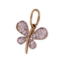 обзорное фото Золотой кулон Бабочка с фианитами 62060 Золотые кулоны с фианитом обзорное фото Золотой кулон Бабочка с фианитами 62060  Золотые кулоны с фианитом