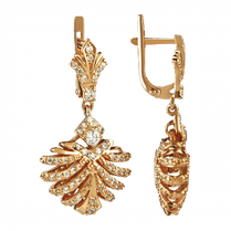 оглядове фото Золоті сережки з цирконієм 1,82,0383