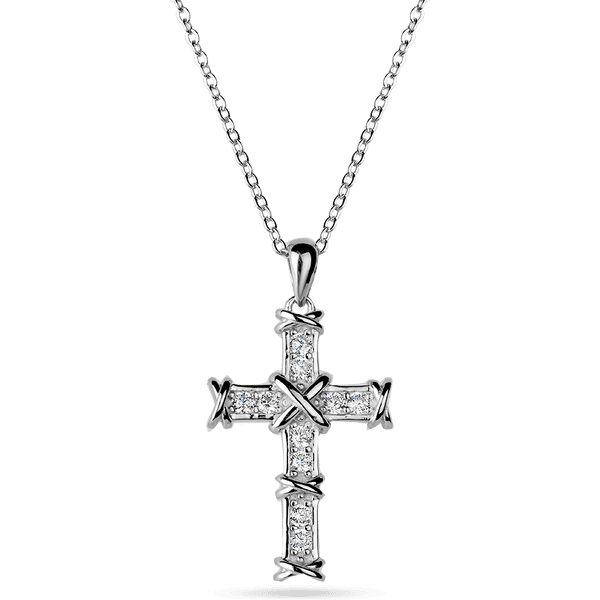 Серебряное колье с декоративным крестиком с бесцветными фианитами 925 пробы 039773 детальное изображение ювелирного изделия Серебряные колье Серебряное колье с декоративным крестиком с бесцветными фианитами 925 пробы 039773 детальное изображение ювелирного изделия Серебряные колье