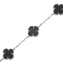 обзорное фото Серебряный браслет с ониксом 027757  Серебряные женские браслеты