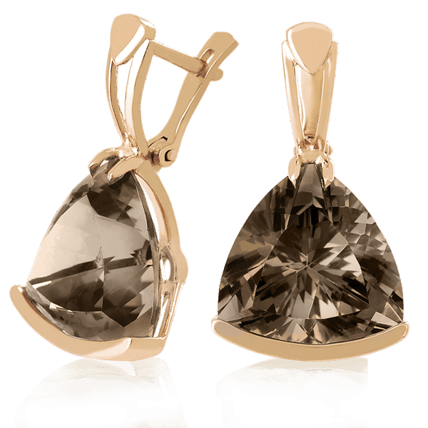 Золоті сережки з раухтопазом 023445 детальне зображення ювелірного виробу Золоті сережки з раухтопазом 023445 детальне зображення ювелірного виробу