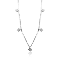 обзорное фото Колье из белого золота Клевер с бриллиантами 032869 Золотое колье с бриллиантами обзорное фото Колье из белого золота Клевер с бриллиантами 032869  Золотое колье с бриллиантами