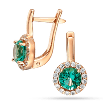 обзорное фото Золотые серьги с кварцом и фианитами 039299 Золотые серьги с кварцем обзорное фото Золотые серьги с кварцом и фианитами 039299  Золотые серьги с кварцем