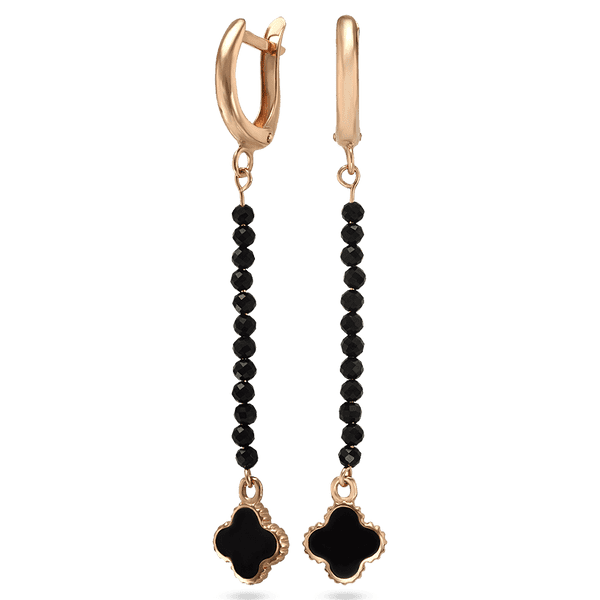 Золотые серьги с агатом и эмалью Клевер 031690 детальное изображение ювелирного изделия Золотые серьги с агатом Золотые серьги с агатом и эмалью Клевер 031690 детальное изображение ювелирного изделия Золотые серьги с агатом