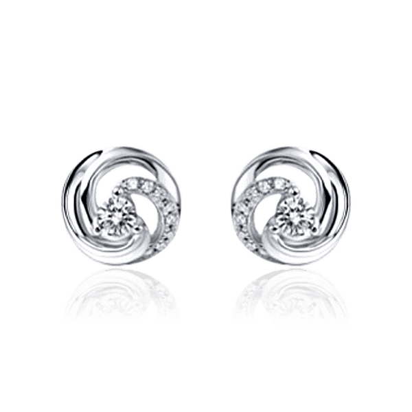 Серьги гвоздики из белого золота с бриллиантами 029815 детальное изображение ювелирного изделия Золотые серьги Серьги гвоздики из белого золота с бриллиантами 029815 детальное изображение ювелирного изделия Золотые серьги