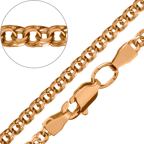 Браслет Бісмарк з червоного золота литий без вставок 027869 детальне зображення ювелірного виробу Браслет Бісмарк з червоного золота литий без вставок 027869 детальне зображення ювелірного виробу