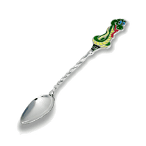 обзорное фото Серебряная детская ложка Змейка с эмалью 031833 Серебряные детские ложечки обзорное фото Серебряная детская ложка Змейка с эмалью 031833  Серебряные детские ложечки