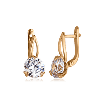 оглядове фото Золоті сережки з цирконієм 534702