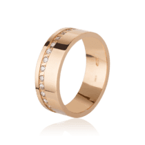 обзорное фото Золотое обручальное кольцо с фианитами 3187,0  Золотые обручальные кольца с камнями