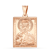 обзорное фото Золотой подвес иконка Святой Николай Чудотворец 100405 Золотые подвески иконки обзорное фото Золотой подвес иконка Святой Николай Чудотворец 100405  Золотые подвески иконки