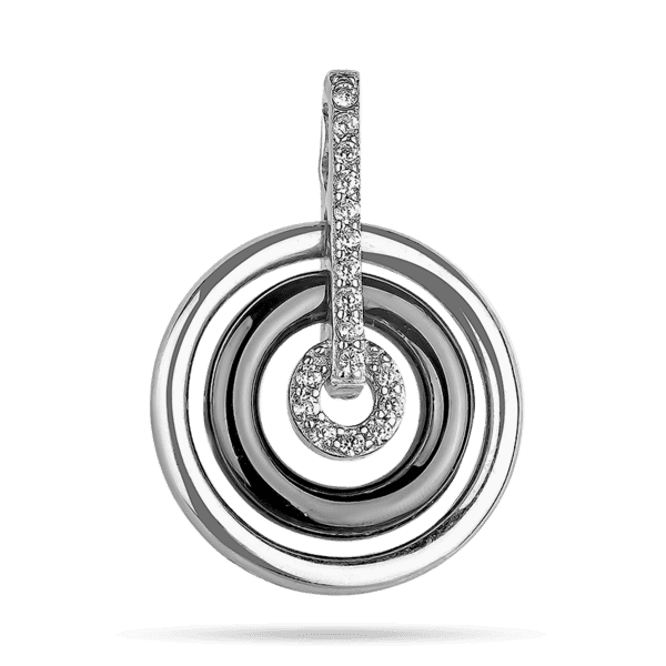 Серебряный кулон с фианитом 025168 детальное изображение ювелирного изделия Серебряные подвески со вставками