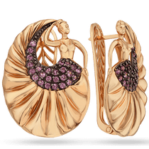 обзорное фото Золотые эксклюзивные серьги с сапфирами "Кармен" 038087 Золотые серьги с сапфиром обзорное фото Золотые эксклюзивные серьги с сапфирами "Кармен" 038087  Золотые серьги с сапфиром