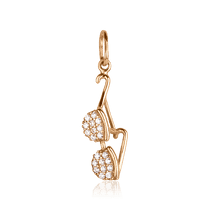 обзорное фото Золотой подвес Очки 1,4,0671  Золотые кулоны с фианитом